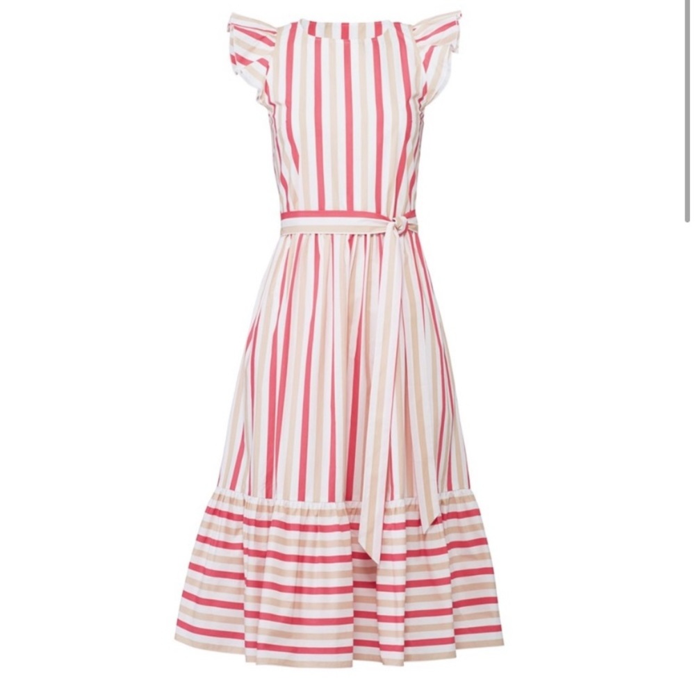 Kate Spade New York Pink Stripe Midi Dress—Size XS.